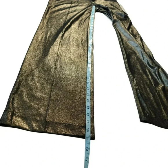 Joie Pant wide Leg Coated Black Polish Gold Size 4 back waistband Elastic NWT - Picture 6 of 12